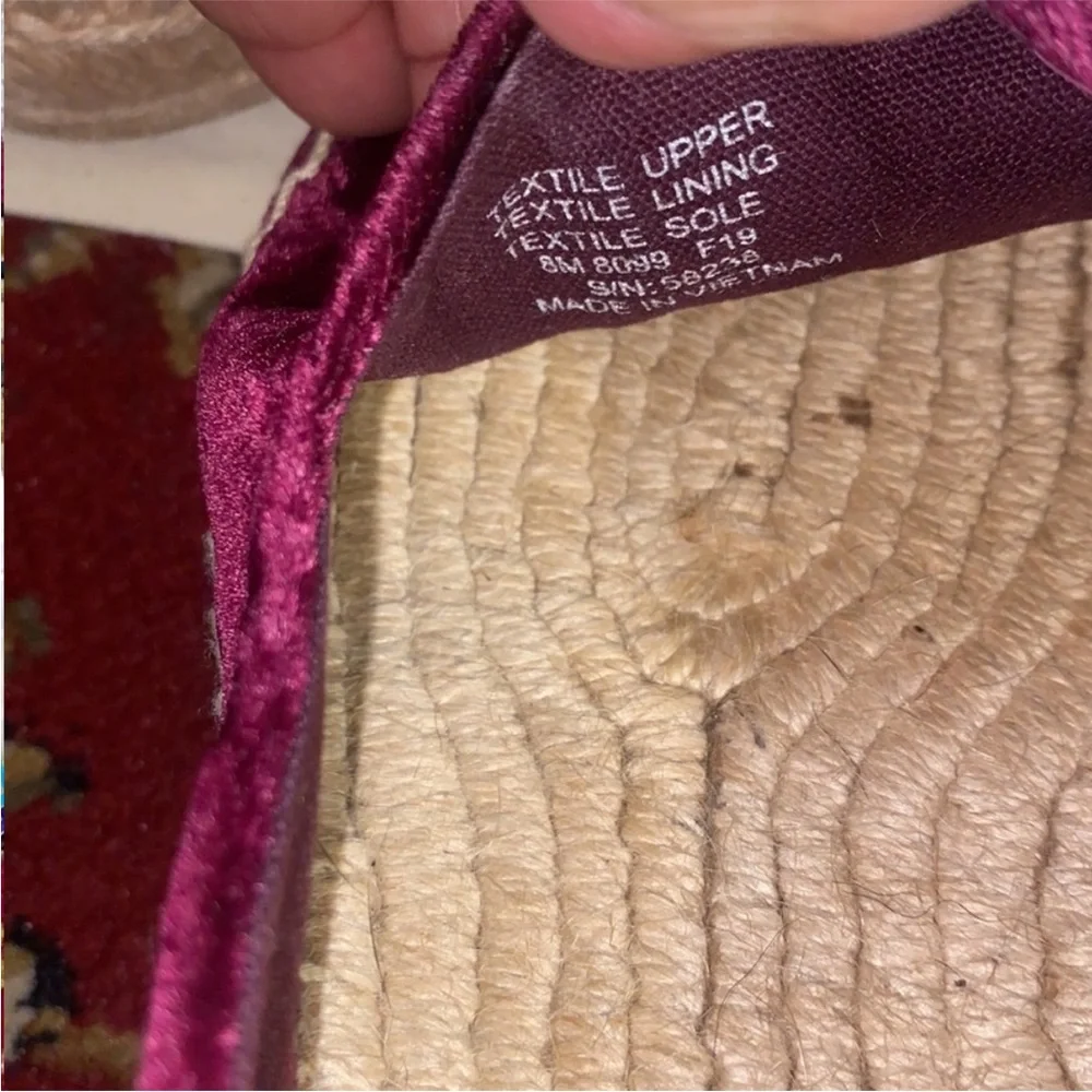 Tory Burch Velvet Espadrille Slip-Ons in Plum